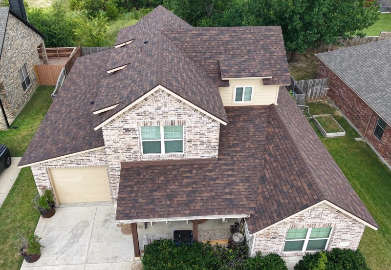 Close view of a completed Hill Heights roof